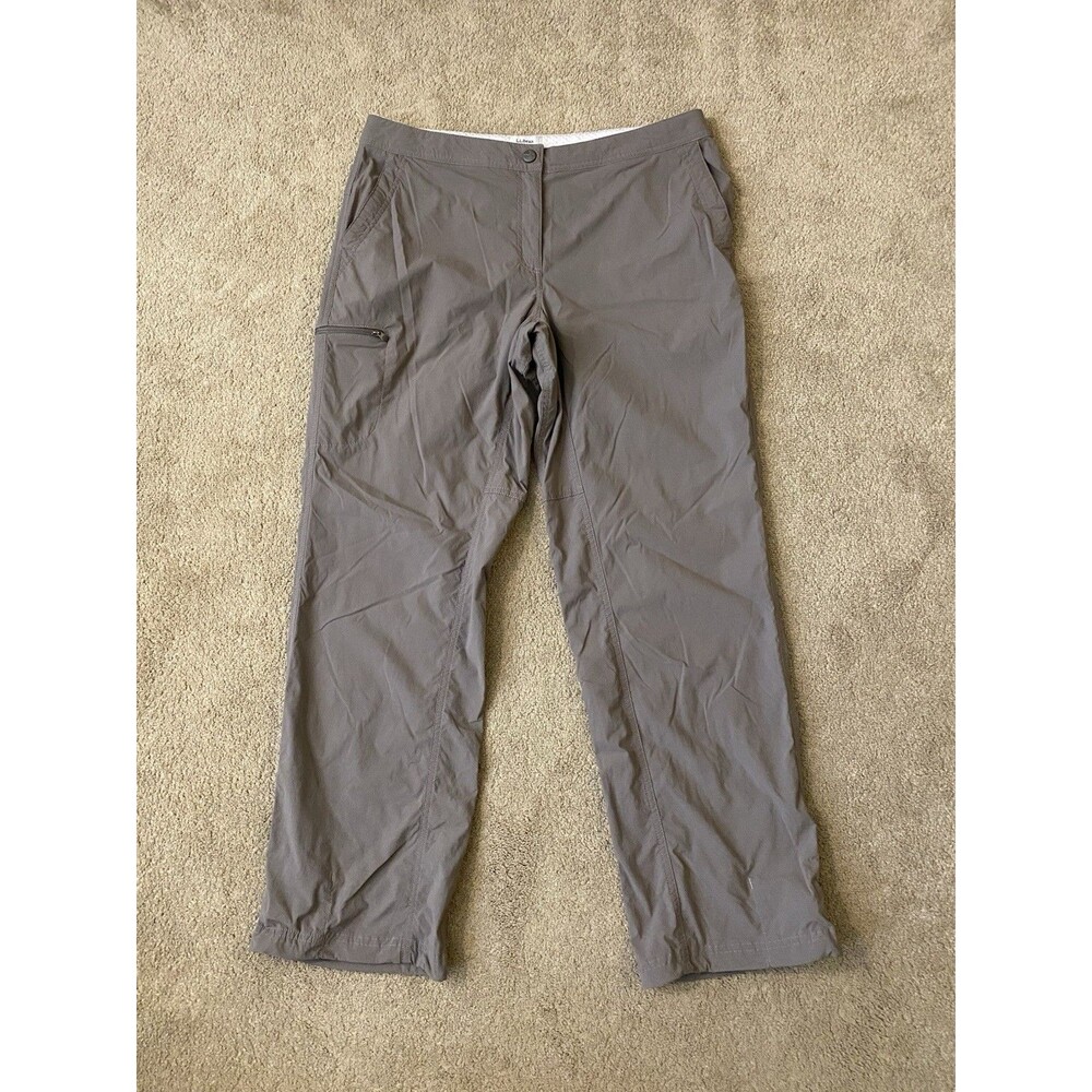 L.L. Bean Women's Comfort Trail Hiking Pants Taupe Gray Gorpcore Women’s Size 12